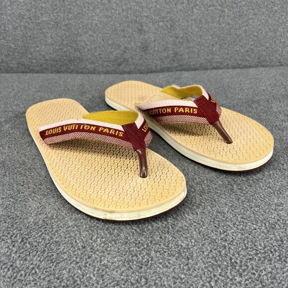 Louis Vuitton Flip Flop Sandals Womens 8 Bahia Thong Monogram Beach flat Shoes - Picture 1 of 16